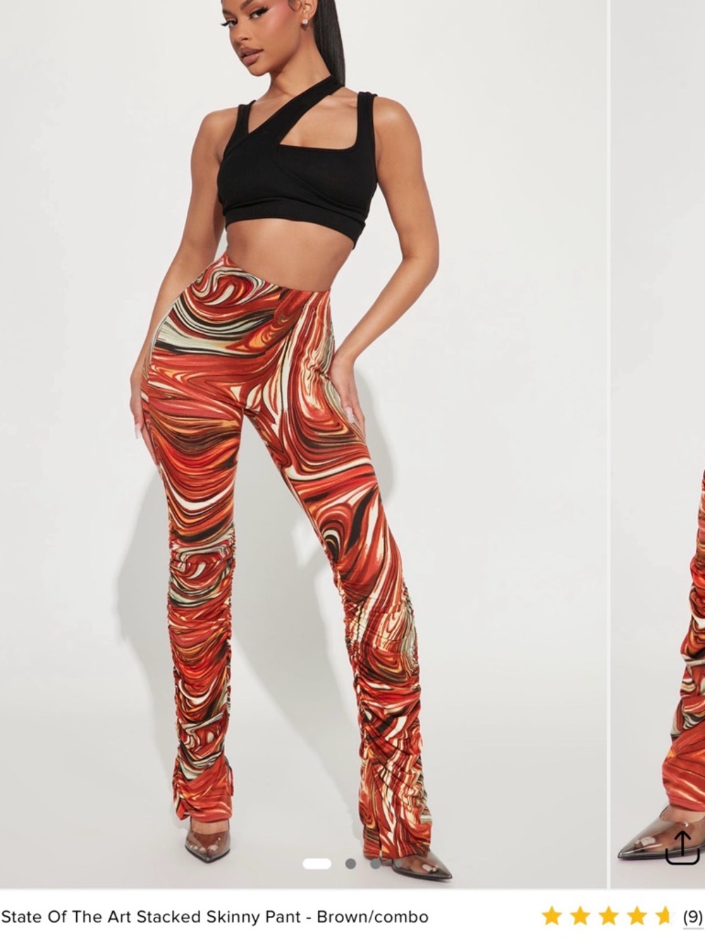 Fashion Nova State Of The Art Stacked Skinny Pant - Brown/Combo